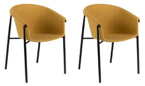 Set 2 Sedie 58x56xH79 cm in Tessuto Nari Giallo