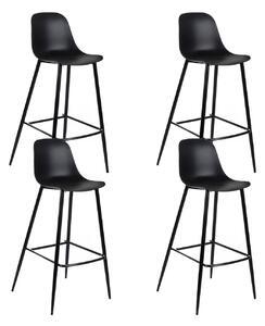 Set 4 Sgabelli 47,5x47xH91,5 cm in Polipropilene Frida Nero