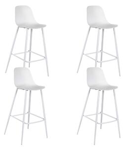 Set 4 Sgabelli 47,5x47xH91,5 cm in Polipropilene Frida Bianco
