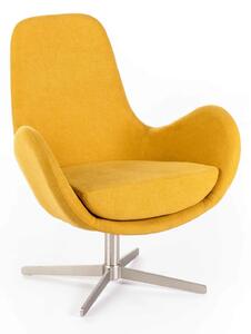 Poltrona Girevole 64x72xH42 cm in Tessuto Olga Giallo