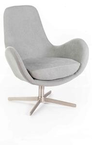 Poltrona Girevole 64x72xH42 cm in Tessuto Olga Grigio Chiaro