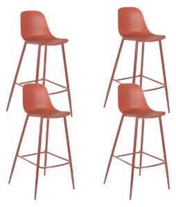 Set 4 Sgabelli 47,5x47xH91,5 cm in Polipropilene Frida Ruggine