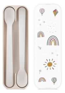 Set di cucchiai da bambini beige in plastica 2 pz Sunshine & Rainbow – Mepal