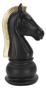 Statua Cavallo Nero e Oro 10,5x8,5x19 cm in Poliresina