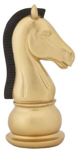 Statua Cavallo Oro e Nero 10,5x8,5x19 cm in Poliresina