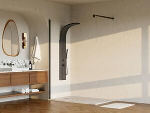 Porta per doccia walk-in 140 x 200 cm Nero opaco Stile industriale - DAREN