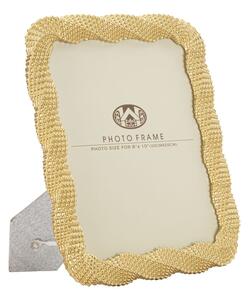 Cornice Bead Oro 25x2,2x30,2 cm in Poliresina e Vetro