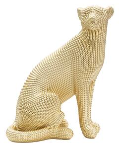 Statua Leopardo Oro 23x15,5x29 cm in Poliresina
