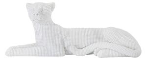 Statua Leopardo Sdraiato Bianco 38x12,5x15,3 cm in Poliresina