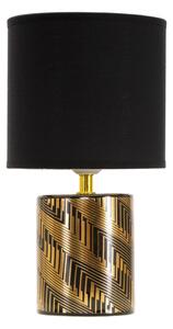 Lampada da Tavolo Glam Dark Ø 15x28 Min 2 cm in Ceramica e Poliestere