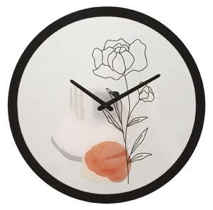 Orologio da Muro Flower 1 Ø 40x3,5 cm in Ferro e Vetro