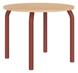 Tavolo da pranzo rotondo con piano effetto rovere ø 100 cm Meko – noo.ma