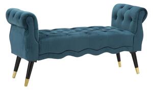 Panchetta Paris Oro 120x40x60 cm in Legno e Poliestere Ottanio