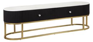 Mobile Tv Montpellier Nero 150x42x45 cm in Ferro Legno