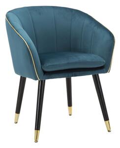 Poltrona Paris Oro 62x58x78 cm in Legno e Poliestere Ottanio