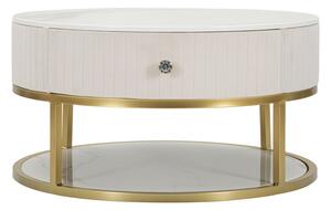 Tavolo da Caffe' Montpellier Crema Ø 75x36 cm in Ferro Legno