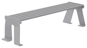 Panchina 3 Posti da Esterno 172x52x44,5 cm in Acciaio Zincato Senza Schienale Grigio Chiaro