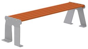 Panchina 3 Posti da Esterno 172x52x44,5 cm in Acciaio Zincato Senza Schienale Grigio Chiaro e Marrone