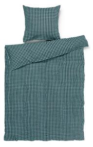Set copripiumino e federa verde e blu in crêpe per letto singolo 140x200 cm Bæk&Bølge – JUNA