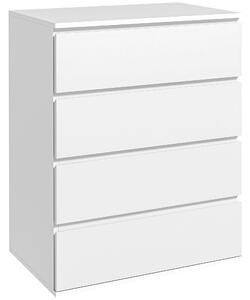 Cassettiera 4 Cassetti 60x40x80 cm in Truciolato Bianco