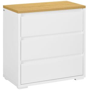 Cassettiera 3 Cassetti 70x37x75 cm in Truciolato Bianco