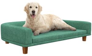 Divano per Cani Taglia Grande 98x67x25 cm con Cuscino Sfoderabile Verde Chiaro