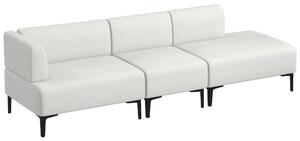 Divano 3 Posti Modulabile 250x75x70 cm in Tessuto Crema