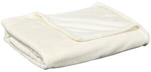 Coperta Plaid Dubleface 203x152x0,5 cm in Flanella 330 GSM Bianco Crema