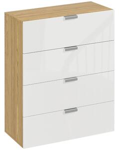 Cassettiera 4 Cassetti 70x35x92 cm in Truciolato Bianco