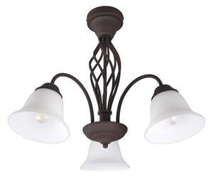 Plafoniera marrone scuro con paralume in vetro Rustica – Trio