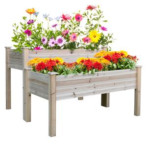 Fioriera da Esterno a 2 Livelli 115x114x76 cm in Legno di Abete Naturale