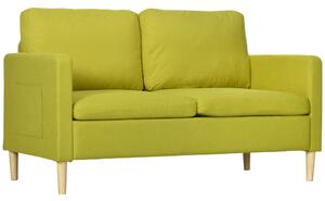 Divano 2 Posti 143x76x83 cm in Tessuto Effetto Lino Giallo