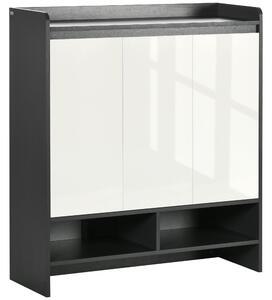 Mobile Ingresso con Scarpiera 90x32x100 cm 24 Paia di Scarpe in Truciolato Grigio e Bianco