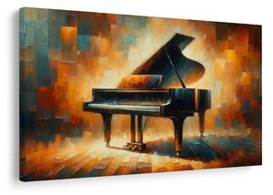 Quadro su tela – Pianoforte nella luce dell'arte