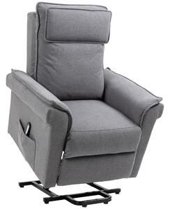 Poltrona Alzapersona Elettrica Massaggiante 86x95x106 cm in Tessuto Grigio