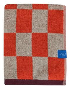 Asciugamano tipo terry arancione/beige in cotone organico 50x90 cm Retro – Mette Ditmer Denmark
