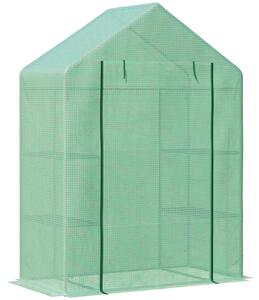 Serra da Giardino 4 Ripiani 141x72x191 cm in Acciaio e Plastica PE Verde