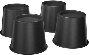 Ibenzoa® Rialzi per mobili, colore nero – Set da 4, altezza 10 cm, per letto, tavolo e sedia, con supporto integrato in memory foam, adatti a gambe/ruote con diametro da 3,2 a 7,6 cm, capacità di carico: 226 kg per pezzo