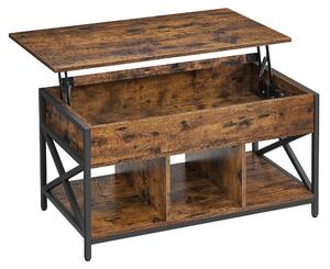 Tavolino Da Salotto - Leobert - Marrone Rustico/Nero - 100 X 50 X 49 Cm