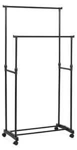 Stand appendiabiti nero in metallo su ruote 80x160x42 cm Roald – Yes Everyday