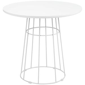 Tavolo da Giardino Ø80,5x74,6 cm in Acciaio e MDF Bianco