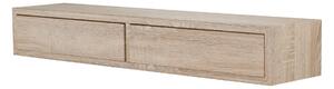 Mensola da Parete con 2 Cassetti 88,2x13,4x20 cm in Fibra di Legno Domino Rovere Sagerau