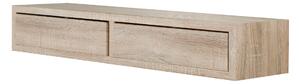 Mensola da Parete con 2 Cassetti 88,2x13,4x23,7 cm in Fibra di Legno Domino Maxi Rovere Sagerau
