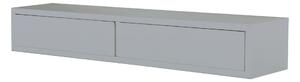 Mensola da Parete con 2 Cassetti 88,2x13,4x20 cm in Fibra di Legno Domino Grigio