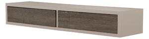 Mensola da Parete con 2 Cassetti 88,2x13,4x20 cm in Fibra di Legno Domino Marrone e Noce
