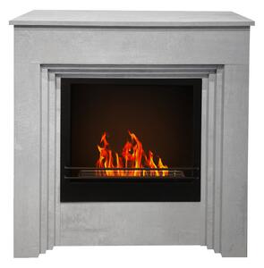 Camino a Bioetanolo da Pavimento 96x35xH96 cm Bellini Effetto Cemento Grigio