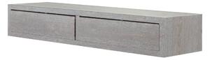Mensola da Parete con 2 Cassetti 88,2x13,4x23,7 cm in Fibra di Legno Domino Maxi Rovere Grigio New