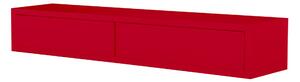Mensola da Parete con 2 Cassetti 88,2x13,4x20 cm in Fibra di Legno Domino Rosso