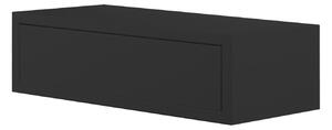 Mensola da Parete 1 Cassetto 45x13,4x20 cm in Fibra di Legno Lego Nero