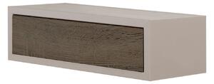 Mensola da Parete 1 Cassetto 45x13,4x20 cm in Fibra di Legno Lego Marrone e Noce